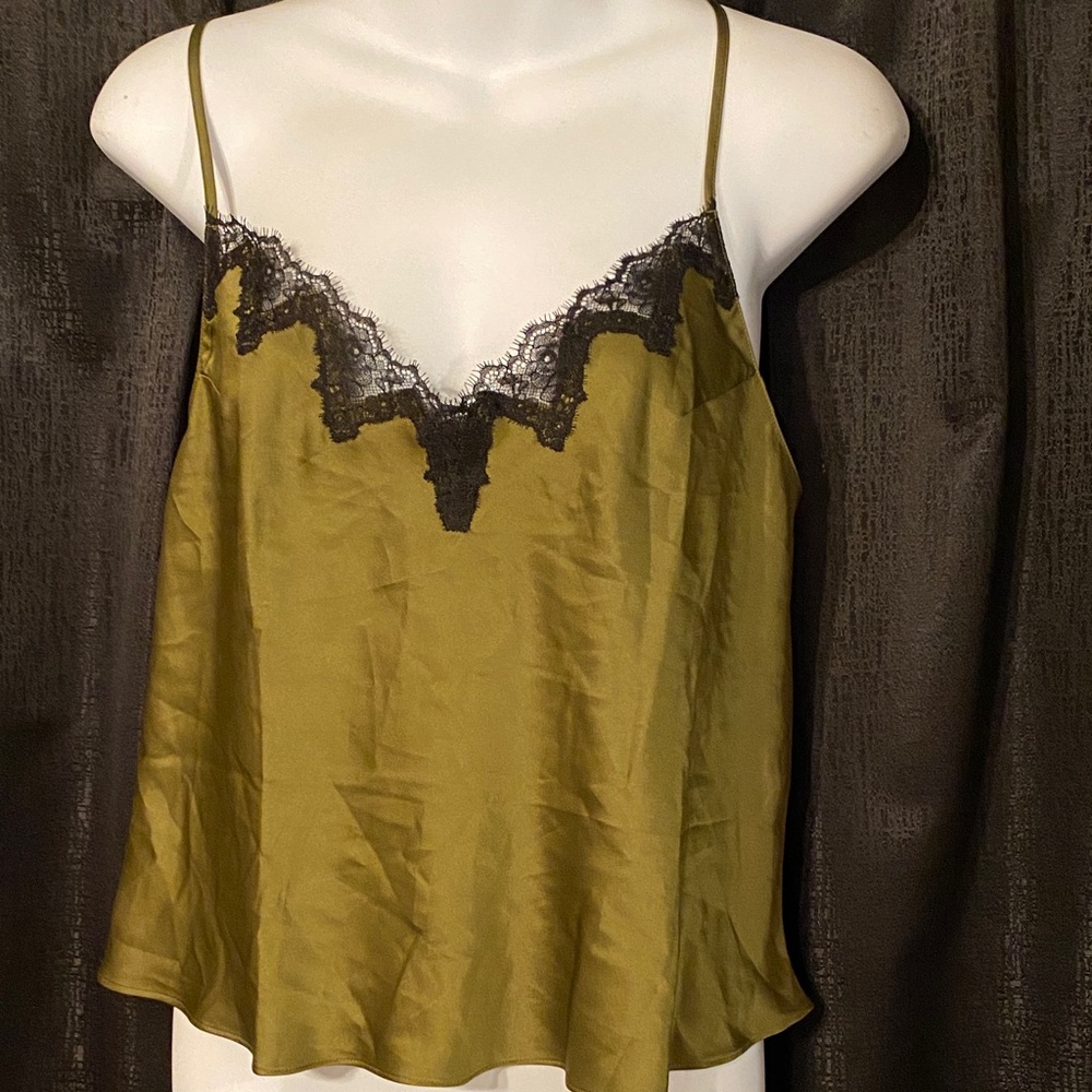 Victoria's Secret Olive Cami with Black Lace